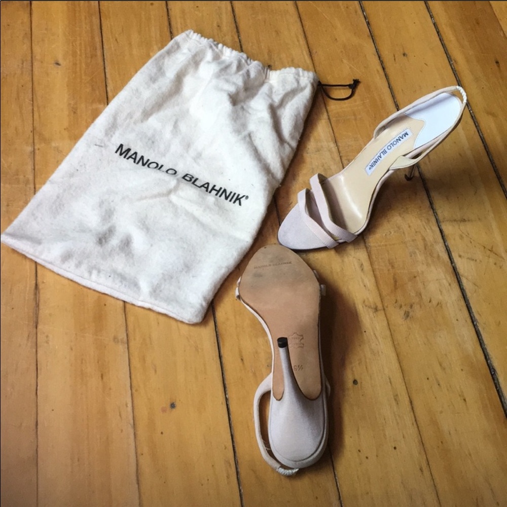 Manolo Blahnik cream color heels